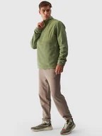 Bluzy męskie - Polar ze st��jk�� regular m��ski 4F 4FWAW24TFLEM271-44S Zielony - miniaturka - grafika 1