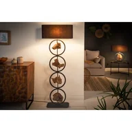 Lampy stojące - Invicta Lampa podłogowa Ments 147 cm czarna akacja 40398 - miniaturka - grafika 1