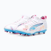 Piłka nożna - Buty piłkarskie dziecięce PUMA Ultra 5 Match Vol. Up FG/AG Jr puma white/luminous blue WYSYŁKA W 24H 30 DNI NA ZWROT - miniaturka - grafika 1