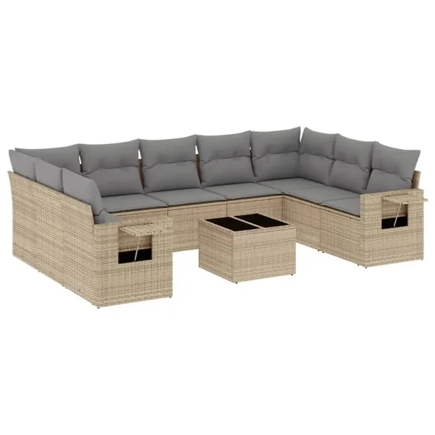 Zestaw mebli ogrodowych modułowych beżowy rattan PE 55 x 62 x 69 cm