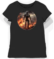 Koszulki i topy damskie - Koszulka damska czarna z motywem srebrnego cyborga przyszłości XS - miniaturka - grafika 1