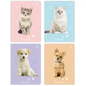 Zeszyty szkolne - 4 X ZESZYT A5, 16 KARTEK, KRATKA, INTERDRUK ZWIERZĄTKA KOTKI PIESKI - miniaturka - grafika 1