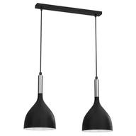 Lampy sufitowe - Srebrno-czarna lampa wisząca, dwa klosze LX 3955 z serii NOAK - miniaturka - grafika 1