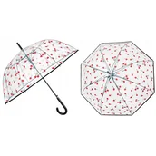 Parasole - Automatyczny głęboki przezroczysty lekki wytrzymały parasol PERLETTI wiśnie - miniaturka - grafika 1