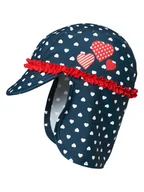 Czapki damskie - Playshoes Czapka w kolorze granatowo-czerwonym z osłoną karku - miniaturka - grafika 1