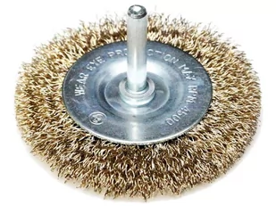Dedra Szczotka druciana tarczowa mosiądzowana 75mm z trzpieniem F31-075 2401do2550_uz-103-uniw - Akcesoria do elektronarzędzi - miniaturka - grafika 1