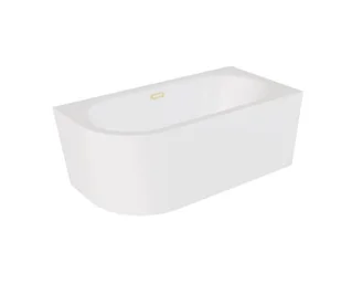 Wanna narożna prawa Besco Avita A-line 150x75 cm biały połysk syfon klik-klak złoty z przelewem slim WAA-150APZS - Wanny Wanna narożna prawa Besco Avita A-line 150x75 cm biały połysk syfon klik-klak złoty z przelewem slim WAA-150APZS - Wanny - miniaturka - grafika 1