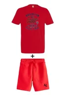 Spodenki damskie - AMERICAN COLLEGE USA Ensemble Lot 2 Pièces T Shirt et Short Enfants Garçons Filles, Zestaw 2-częściowy T-shirt + szorty Unisex Dzieci, Rouge, 12 Ans - miniaturka - grafika 1