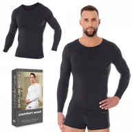 Koszulki męskie - BRUBECK LS11600 koszulka męska termo WEŁNIANA - XL - miniaturka - grafika 1