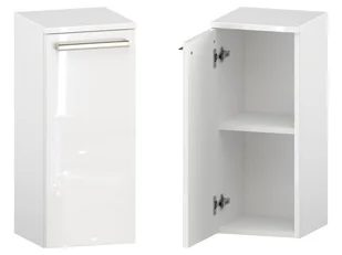 Słupek Łazienkowy ATH 30 cm DD Lewy - Biały Wysoki Połysk - Uchwyty Stal Szczotkowana - Szafki łazienkowe - miniaturka - grafika 1