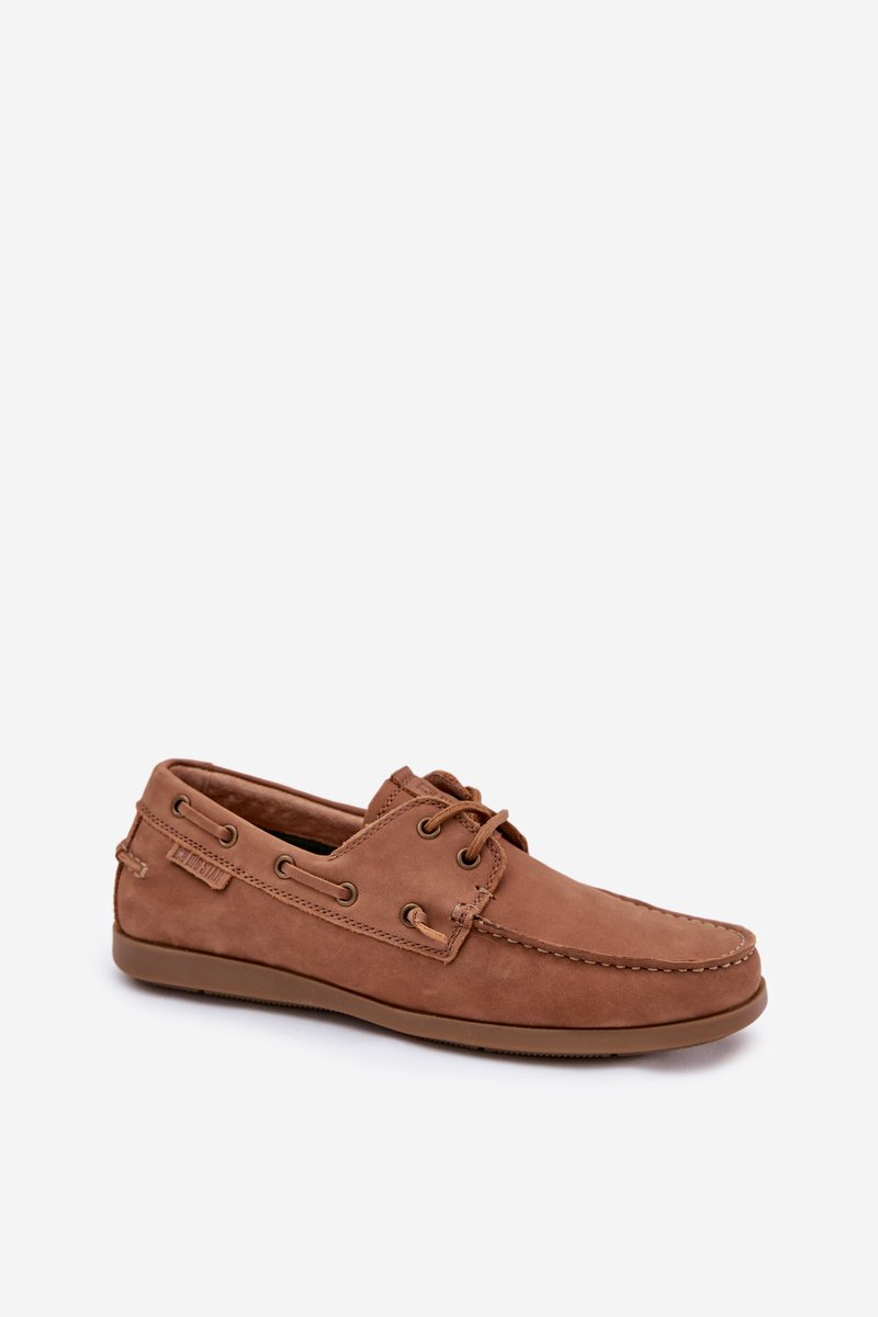 Skórzane Mokasyny Męskie Big Star RR174162 Camel-44