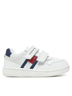 Buty dla chłopców - Tommy Hilfiger Sneakersy Flag Low Cut Velcro Sneaker T1X9-33841-1355 M Biały - miniaturka - grafika 1