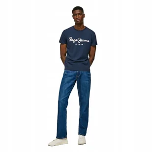 PEPE JEANS KOSZULKA MĘSKA T-SHIRT ORIGINAL STRETCH N FUTURE GRANATOWA r.L - Koszulki męskie - miniaturka - grafika 1