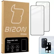 Szkła hartowane na telefon - Bizon Szkło hartowane Glass Edge - 2 sztuki + ochrona na obiektyw, Oppo A52 / A72, czarne BGEOPA72 - miniaturka - grafika 1