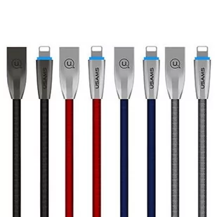 USAMS USAMS Kabel pleciony U-Light Lightning 1,2m niebieski (IPZSUSB03) - Kable komputerowe i do monitorów - miniaturka - grafika 1