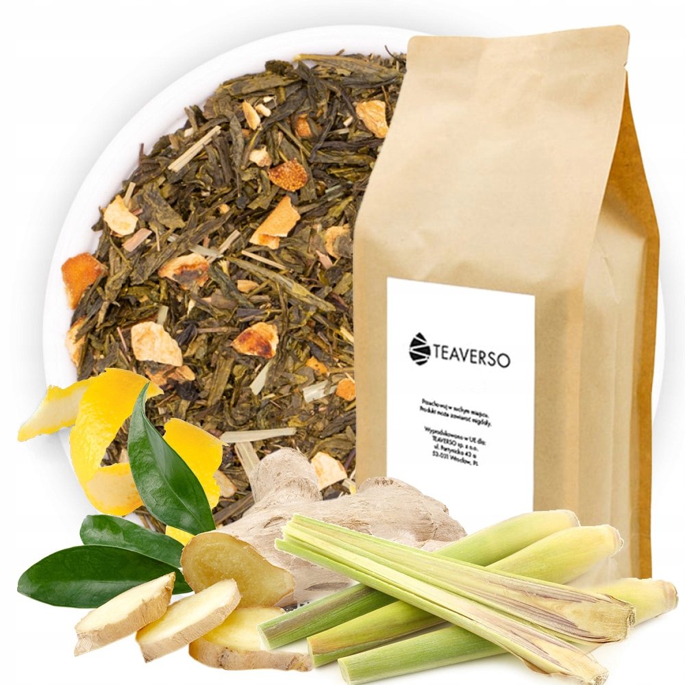 Herbata Zielona Liściasta Sencha Cytryna Imbir Lacerto Teaverso 1KG
