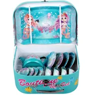 Zabawy w naśladowanie dorosłych - DUŻY ZESTAW DO HERBATY W WALIZCE SYRENKI DZBANEK TACA TALERZE FILIŻANKI - miniaturka - grafika 1