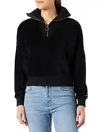 Bluzy damskie - Tommy Hilfiger Damska bluza welurowa RLX 1/2 z zamkiem błyskawicznym, czarna, M - miniaturka - grafika 1