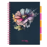 Zeszyty szkolne - Kołozeszyt STRIGO PADS Project Book A4 kratka Kwiaty granatowy - miniaturka - grafika 1