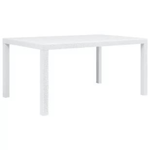 vidaXL Stół ogrodowy, 150x90x72 cm, plastikowy, biały - Stoły ogrodowe - miniaturka - grafika 1