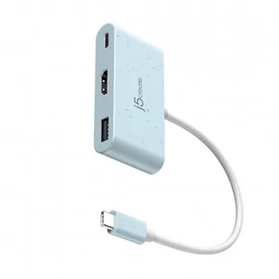 Stacja dokująca j5create Eco-Friendly USB-C to HDMI & USB Type-A with Power Delivery 1xHDMI/1xUSB 3.1/1xUSB-C; kolor niebieski JCA379EC-N - Czasopisma - miniaturka - grafika 1