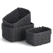 Meble modułowe i akcesoria - Koszyki do przechowywania, plecionka papierowa, 3 sztuki - miniaturka - grafika 1