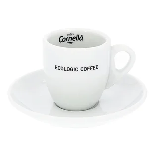 Filiżanka do espresso Cornella Ecologic Coffee 60 ml z białym spodkiem - Filiżanki - miniaturka - grafika 1