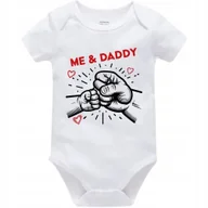 Body dla niemowląt - Body Dziecięce ME & DADDY Na Mikołajki Święta Pod Choinkę Białe 56cm - miniaturka - grafika 1