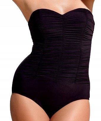 ANITA CZARNY JEDNOCZĘŚCIOWY STRÓJ KĄPIELOWY Z GŁADKIM MATERIAŁEM 38D J5D