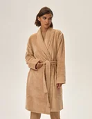 Bielizna nocna - Szlafrok damski Jolanda - beżowy M - miniaturka - grafika 1