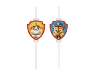 Słomki do napojów - Rurki (słomki) pap. z medalionem Paw Patrol Rescue Heroes, 4 szt. - miniaturka - grafika 1