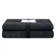 Ręczniki - Ręcznik ALLIUM kolor czarny styl klasyczny 50x90+70x130 ameliahome - TOWEL/AH/ALLIUM/BLACK/SET50x90+70x130 - miniaturka - grafika 1