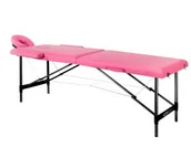 Krzesła i taborety kosmetyczne - Stół składany do masażu aluminiowy komfort Activ Fizjo 2 segmentowe róż czarne aluminium - miniaturka - grafika 1