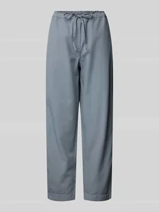 Spodnie lniane o kroju relaxed fit z tunelem - Spodnie damskie - miniaturka - grafika 1