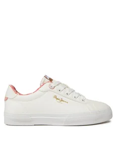 Pepe Jeans Sneakersy Kenton Bass G PGS30603 Biały - Buty dla dziewczynek - miniaturka - grafika 1