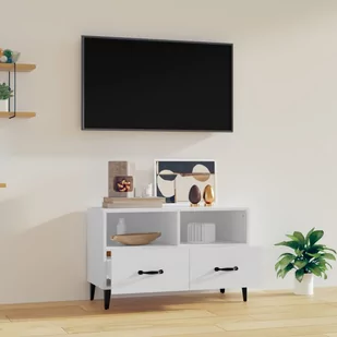 Lumarko Szafka pod TV, biała, 80x36x50 cm, materiał drewnopochodny - Szafki RTV - miniaturka - grafika 4