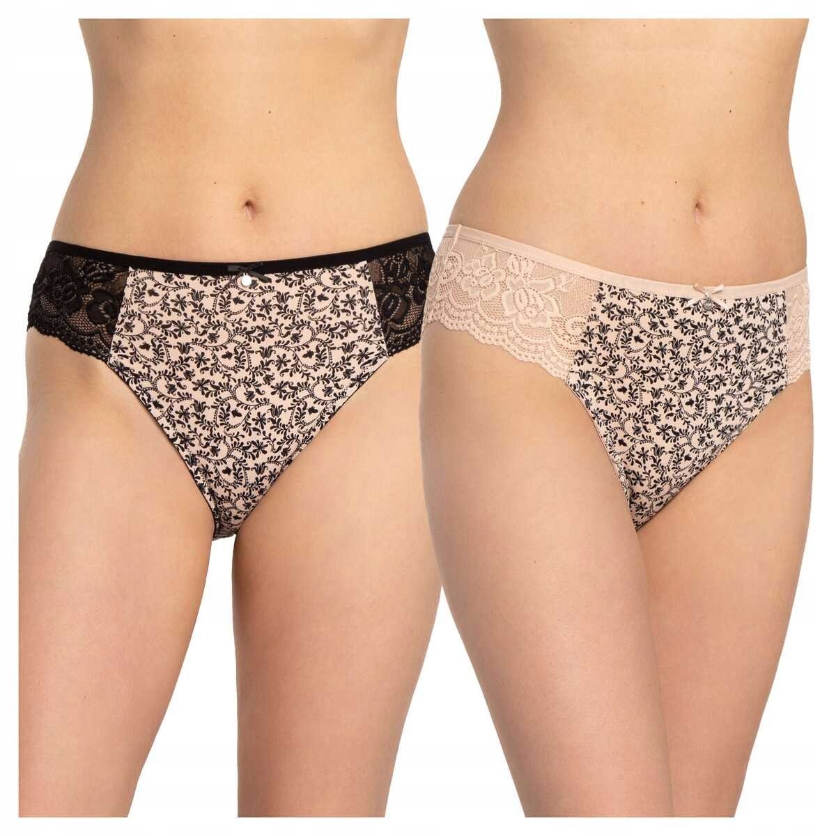 LAMA Figi Damskie bawełniane KORONKA r. XL, 2 szt.