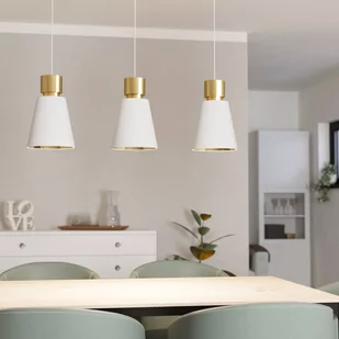 Żyrandol Aglientina, mosiądz/biała, 3-punktowa - Lampy sufitowe - miniaturka - grafika 2