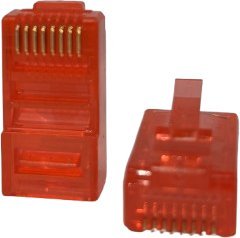 NetRack GoldMax Wtyk 50U RJ45 UTP linka Cat.5e czerwony 100szt. 105-50RGM 10550RGM