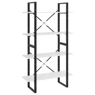 Regały - vidaXL 4-poziomowy regał na książki biały 80x30x140 cm płyta 806457 - miniaturka - grafika 1