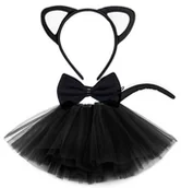 Dodatki do strojów karnawałowych - Strój Kotek Przebranie Spódniczka Opaska - 30 Cm - miniaturka - grafika 1