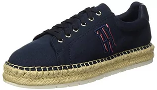 Czółenka - Tommy Hilfiger Damskie czółenka Nautical Th Lace Up espadryle Peeptoe, niebieski - Niebieski/pustynny (Blue Desert Sky Dw5) - 39 eu - grafika 1