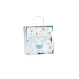 Interbaby Kocyk dziecięcy 80x110 Słoniki niebieski mikrofibra - Koce i narzuty dla dzieci - miniaturka - grafika 1