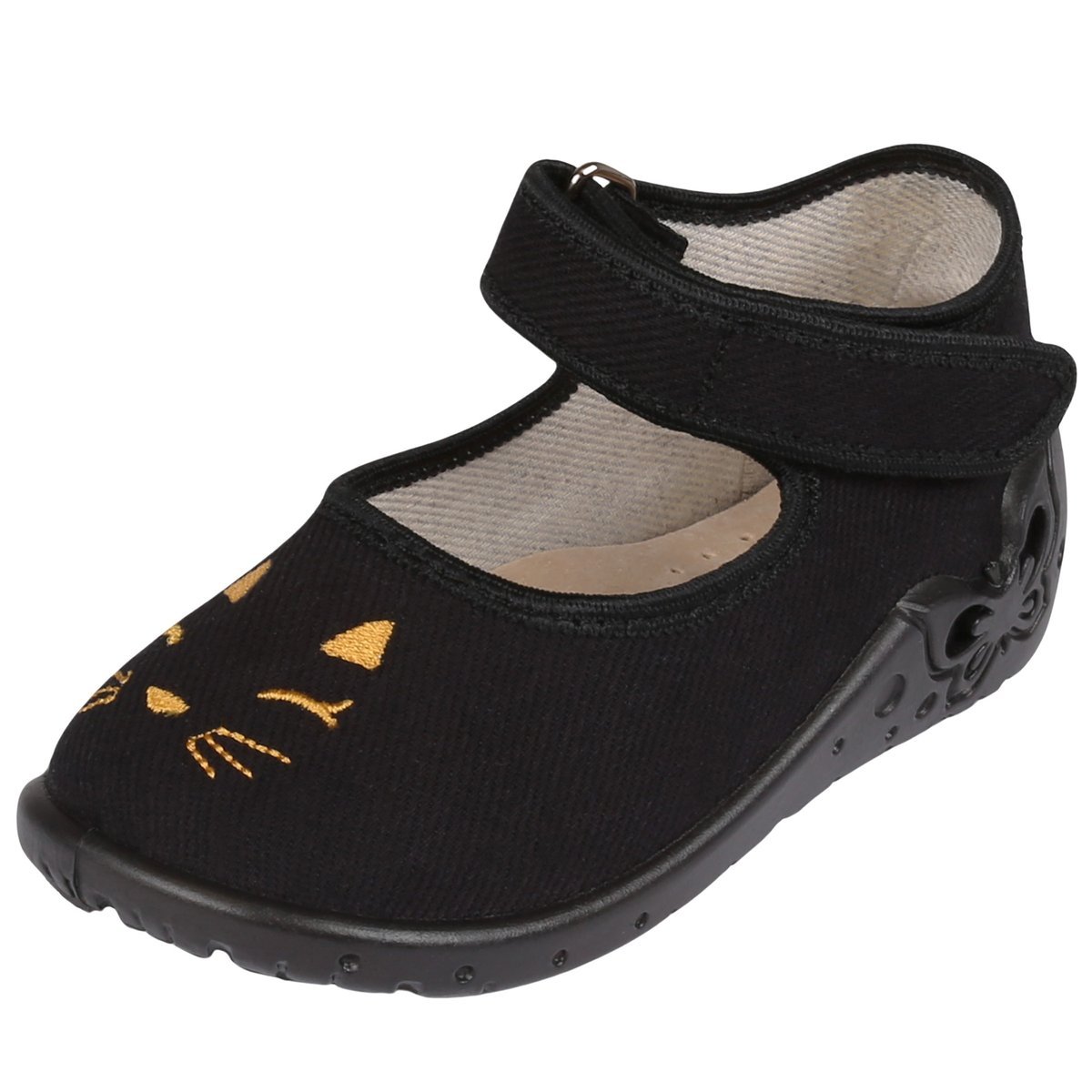 Czarne Kapcie Dziecięce Ze Skórzaną Wkładką, Kapcie Dla Dziewczynki Marlena Zetpol 20 Eu