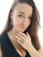 Kolczyki - Skalne prostokąty - kolczyki srebrne - miniaturka - grafika 1