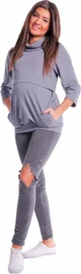 Be MaaMaa Bluza ciążowa i do karmienia - metaliczny szary, rozm. XL - Odzież ciążowa - miniaturka - grafika 1