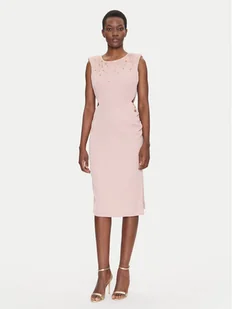 Fracomina Sukienka koktajlowa FQ25SD2004W47601 Różowy Slim Fit - Sukienki - miniaturka - grafika 1