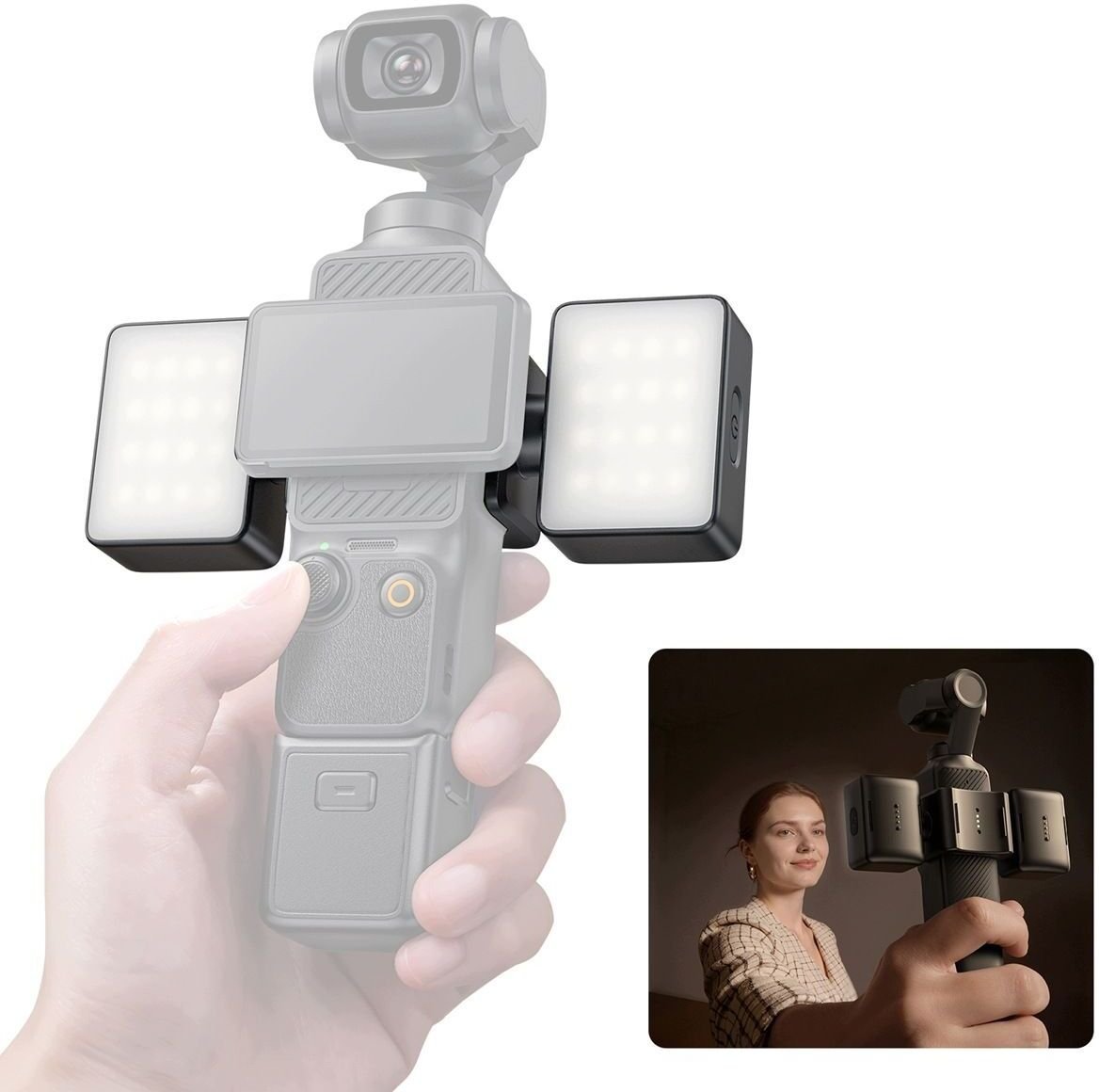 Lampa błyskowa Ulanzi LED Podwójna Magnetyczna Światło do DJI Osmo Pocket 3 / 4 / / LM06 SB12002