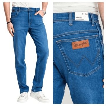 Wrangler Texas Spodnie Męskie Jeans Proste Klasyczne Jeansy 34/34