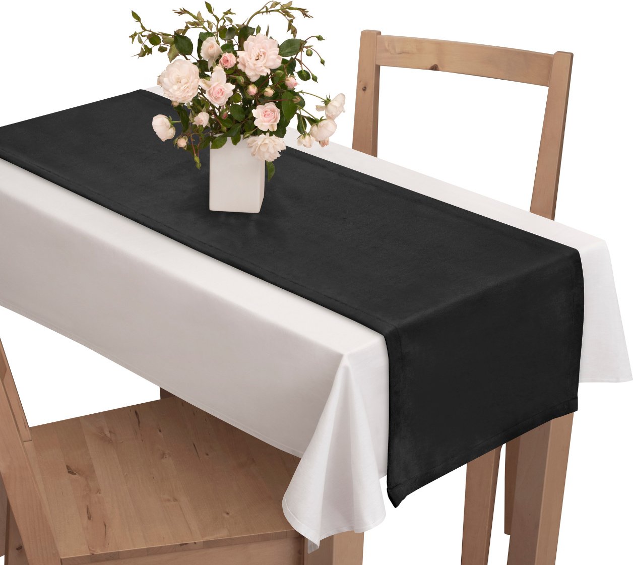 Voppi Welurowy bieżnik na stół 40x130 cm szarny welur
